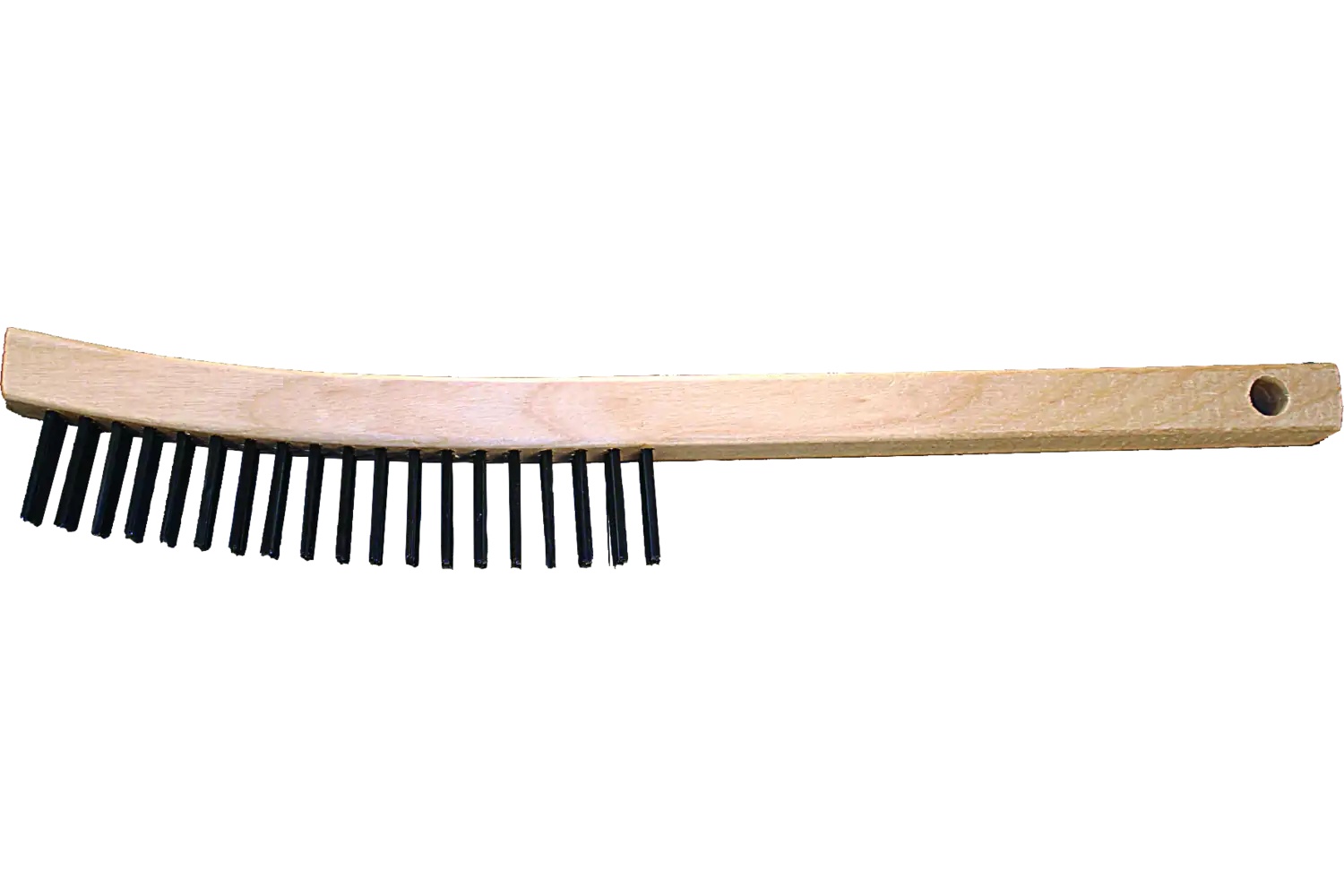 Picture of Pferd Curved Handle Scratch Brush 3X19 Rows Carbon Steel Wire Wooden Block